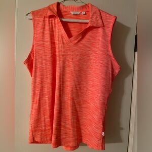 Lady Hagen Vibrant Coral Collared Golf/Exercise Shirt